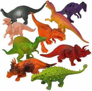 U.R.M. Enterprises Dinosaur Figures Toy Realistic Educational Dinosaur Toys Set, Multicolour ( 9 Pcs )