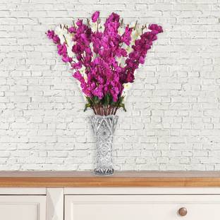 Ryme Artificial White Purple Blossom Flower Bunch for Home Decor Office Artificial Flower Bunches for Vases (14 Sticks ) Purple, White Peach Blossom Artificial Flower
