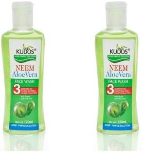 KUDOS Neem Aloevera Ayurvedic  120 ml (Pack of 2) Face Wash