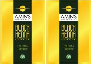 Amin's Herbal Black Henna Powder (Golden Pack) 250g x 2(Pack of 2)