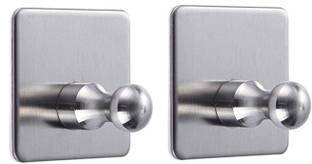 pepplo Self Adhesive Hook Stainless Steel Hooks Hat Towel self Adhesive Hooks Strong Robe Coat Stick-up Stainless Steel Hanger for Kitchen Bathrooms Lavatory Closets, Water and Rust Proof Hook 1