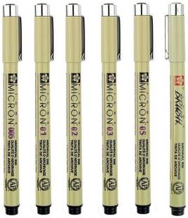 SAKURA Pigma Micron Set with Brush Fineliner Pen