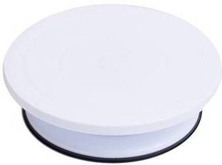 MOONZA Revolving Cake Decorating Turntable, 360� Round Easy Rotate Cake Stand for Sugarcraft, Rotating Platform for Cake Baking, 28 cm, Cake Decoration Turning Table Tool with Scraper Fondant Set Aluminium Cake Mould 1