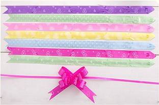 Aravh Trademart Pull Flower Ribbon Multi color PP (Polypropylene) Ribbon (Pack of 50) Mix Polypropylene Gift Wrapper