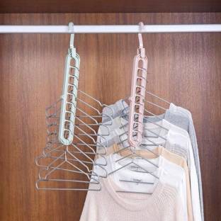 LEEKA pack of 2 hanger Swivel Space Saver Folding Hangers for Clothes Closet Organizer