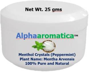 alphaaromatica Menthol Crystals 25gms (Peppermint) 100% Pure and Natural