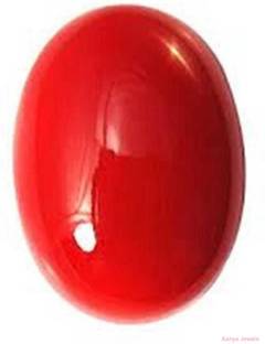 अन्य ज्वेल्स Red Coral (Moonga) Gemstone Oval Shape Stone Citified Coral Gemstone Rashi Ratan Coral Stone Coral Stone Ear Thread