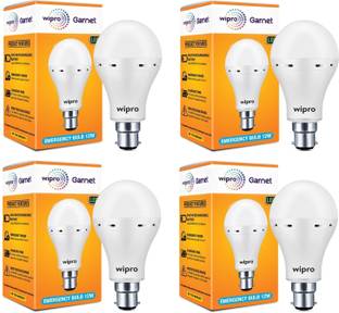 Wipro 12 W Standard B22 Inverter Bulb (White) - Pack of 4 4 hrs Bulb Emergency Light