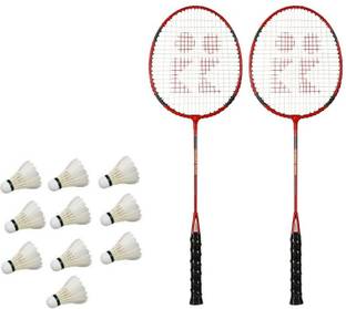 Sports Era Badminton Racquet Set Of 2 Piece With 10 Piece With Feather Shuttle Cock Badminton Kit Badminton Kit
