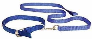 JSKPET Nylon Collar and Leash Set (Size - Medium) for Medium Dogs - Like Labrador, Golden Retriever etc (Color - Blue) Width -1 inch Dog Collar & Leash