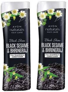 AVON Naturals Black Shine Bhringraj 2-in-1 Shampoo & Conditioner 180 ml Each