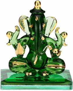 AFAST Green Devine Blessing Ganesh Decorative Showpiece  -  9 cm