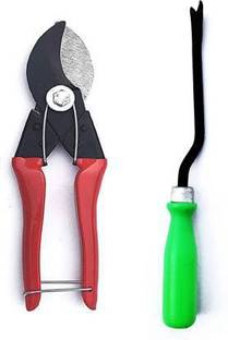 fitweight Garden Bypass Pruner and Garden Weeder Garden Tool Kit (2 Tools) Garden Tool Kit