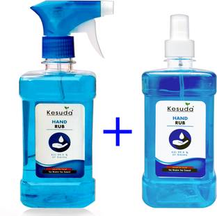 केसुदा 500 ml लिक्विड मिस्ट सैनिटाइज़र स्प्रे के साथ 500 ml लिक्विड ट्रिगर सैनिटाइज़र स्प्रे (500 ml + 500 ml) सैनिटाइजर स्प्रे पंप डिस्पेंसर