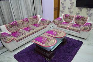 House Attire Cotton Floral 3+1+1 Seater Sofa Cover
