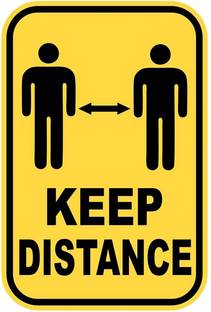 Asmi Collections 22 cm Keep Distance Sign Self Adhesive Sticker