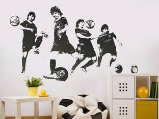 DivineDesigns 46 cm Lionel Messi Playing Wall Sticker Self Adhesive Sticker
