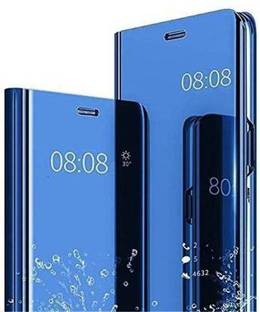 Creativo Flip Cover for Xiaomi Redmi Note 10 Pro Original Clear View Mirror Case with Kickstand Design - BLUE