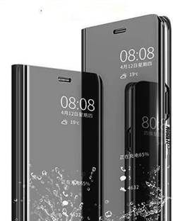 Creativo Flip Cover for Smart Semi Clear View Standing Mirror Flip Case for Oppo Reno 3 pro