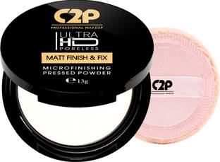 C2P Professional Makeup Ultra HD Poreless Microfinishing Oil & Sweat Control Pressed Powder Compact