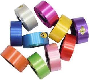 Kigssk Enterprises Pack of 10 Pcs Premium Multi Party Balloon Plastic Curling Ribbon 10 Mtr Each Multicolor PP (Polypropylene) Ribbon