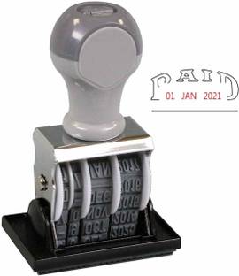 Music 555 Dater Rubber Stamp With "Paid" Message And Signature Place Rubber Stamp