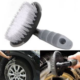 ABS AUTO TREND Tire Brush for Cleaning Wheels, Rim Cleaner,Motorcycle or Bicycle (Pack of 1) Nylon Wet and Dry Brush