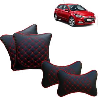 aksmit Black, Red Leatherite Car Pillow Cushion for Hyundai