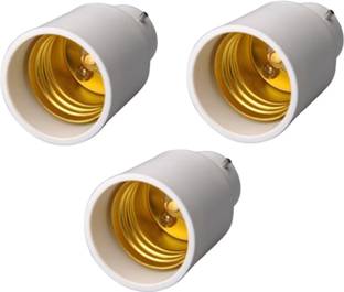 Hybrix High Quality Copper B22 to E27 Lamp Converter Adaptor (PACK OF 3) in Retardant PBT Plastic Shell Plastic, Copper Light Socket