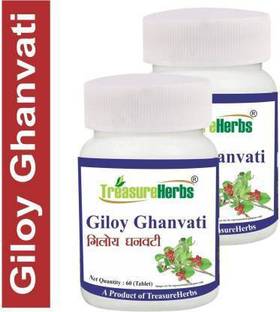 TreasureHerbs Giloy Ghanvati 60 Tabs (Pack of 2) 40gm