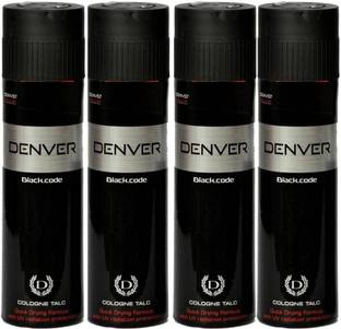 DENVER Black Code Cologne Talc Combo (Pack of 4)