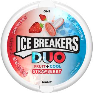 Icebreakers Sugar Free Mints Duo, Fruit + Cool Strawberry - 36g (1.3oz) Pack of 2 Strawberry Candy