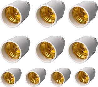 Hybrix High Quality Copper B22 to E27 Lamp Socket Converter Adaptor (PACK OF 10) in Retardant PBT Plastic Shell Plastic, Copper Light Socket