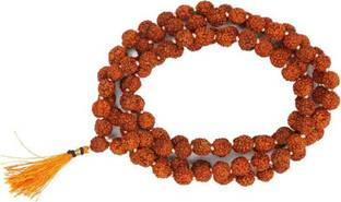 Aanya Jewels 5 Mukhi Rudraksha Mala with 108 Beads in 6 mm size Wood mala Wood Chain