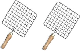 Multipurpose Roaster Net 10 Chapati Grill Roti Grill Papd Grill Roasting Net With Tong,Stainless Steel Wire Roaster,Roaster net with Chimta,Roti Jari 