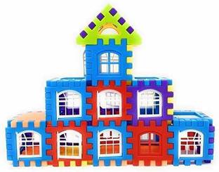 GREEN WAY Building Blocks Set Educational Construction Toy Puzzles Learning Activity Game for Kids Toys ,Toys for Boys,Girls,Children Toys for 2,3,4,5 Years (50 House Block)