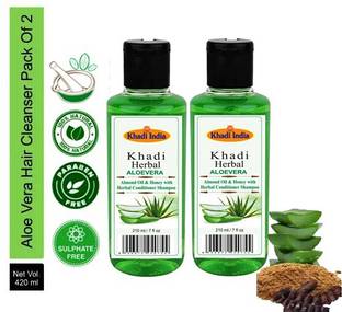 Khadi Herbal Aloevera Cleanser shampoo Men & Women (420 ml)