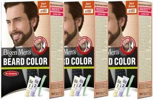 Bigen Men's Beard Colour | Combo Pack / Set Of 3 Ammonia Free Beard , DARK BROWN
