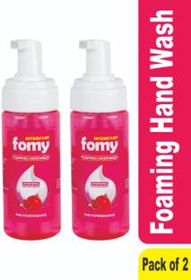 Intercorp Fomy Antibacterial Soft Refreshing Foam Hand Wash, 160ml Each (Pink Pomegranate) - Pack of 2 Hand Wash Pump Dispenser