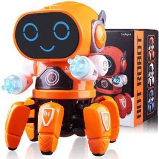 wonder digital Premium Bot Robot Octopus Shape Musical Baby Toys Dancing Walking Robot for Boys & Girls Kids or Toddlers Aged 3+ with Music and LED Colorful Flashing Lights Dancing Singing Baby Shower