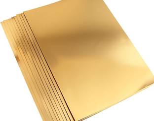 R H lifestyle MPG12 GOLD 10 pcs Metallic Craft Paper for DIY Unruled A4 120 gsm Coloured Paper