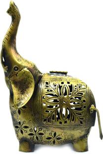 Puja N Pujari Elephant Design Metal Tea Light Candle Holder for Home Decor Cast Iron Tealight Holder