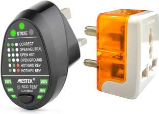 amiciSmart RCD Electric Socket Tester, Automatic Neutral Live Earth Wire Tester Wall Plug Breakage Leakage Tester 10 A Three Pin Socket