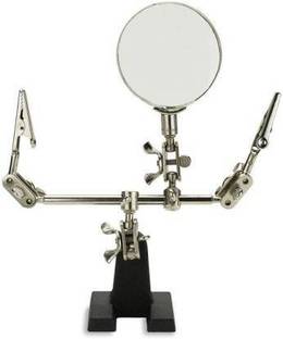Protos India.Net Third Hand Soldering Iron Stand Helping Magnifying Tool,Magnifying Glass electric iron clamps 2.5x Magnifier