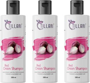 tillari Onion Shampoo for Hair Growth and Hair-fall Control shampoo pack of (250*3)
