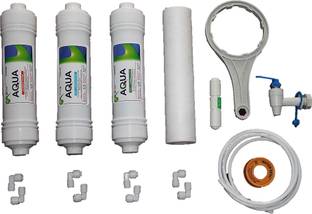 Krisell RO Service kit of Inline Filter Set (Pre carbon , Post carbon And sediment Filter) , Spun Filter Cartridge and Other Accessories for RO Water Purifier (All Type) Solid Filter Cartridge