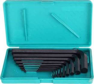 Inditrust 9 Pieces Hex Allen Key Wrench L Shape Repair Tool Set Allen Key Set