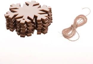 Sticker Hub 10 cm Blank Snowflake Wooden Laser Cut for Decoration DIY Prodcuts (Pack Of 30) Reusable Sticker