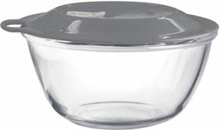 TREO Glass Serving Bowl Mixing Bowl with Easy Lid, 1500 ml