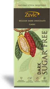 Zevic Dark Classic Belgian Chocolate Sugar Free | Organic Ingredients | Diet Friendly Bars